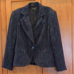 Lafayette 148 New York Navy Textured Blazer